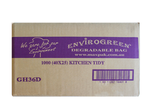 Envirogreen Degradable Bin Liners 36L Kitchen Tidy Bin Liner Carton/1000