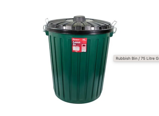 Redback Rubbish Bin 75 Litre Green Rubbish Bin With Lid (58 x 50 x 50cm)