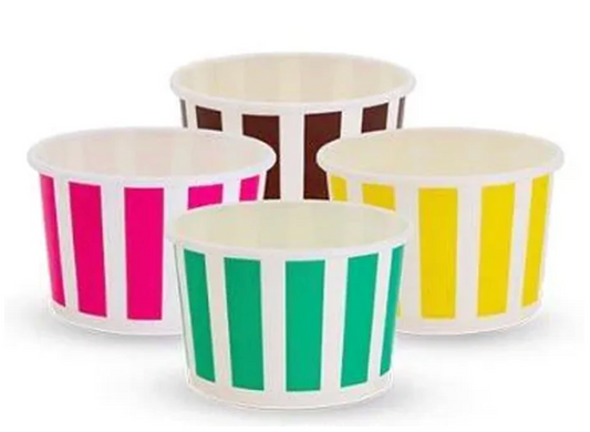 3oz Candy Striped Ice Cream Cup Carton/1000