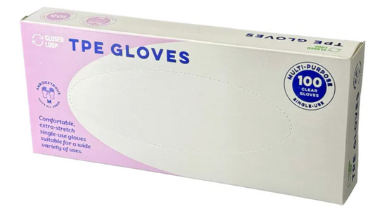 Closed Loop TPE Gloves Clear Medium Pack/100