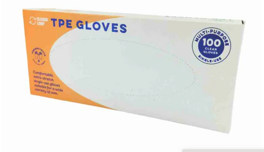 Closed Loop TPE Gloves Clear Small Pack/100