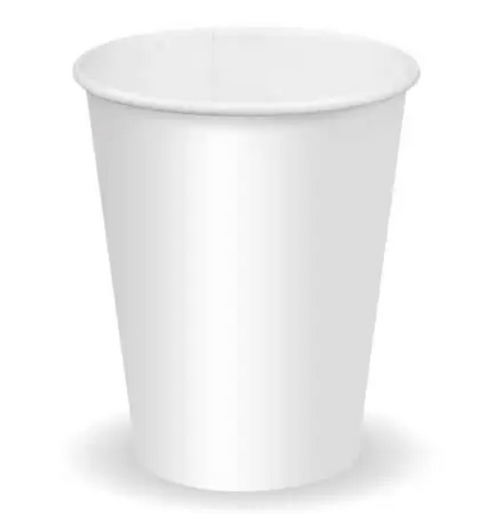 280ml / 8oz (80mm) White Cold Paper BioCups Carton/1000