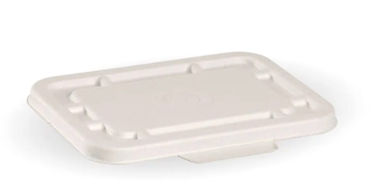 500ml & 600ml White Plant Fibre Takeaway Lid Carton/500