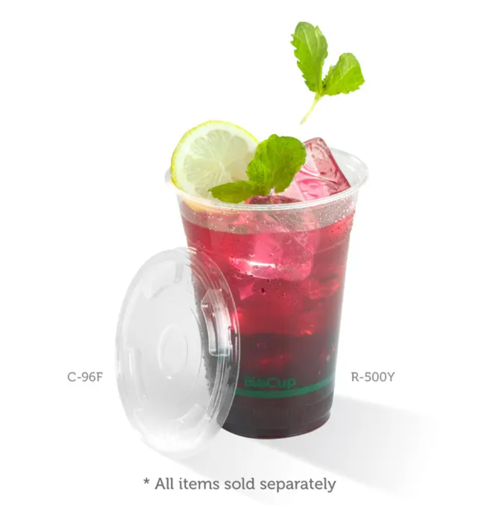 300–700ml Flat Clear BioCup Lid Carton/1000