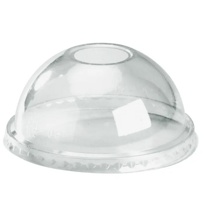 300–700ml Dome 22mm Hole Clear BioCup Lid Carton/1000