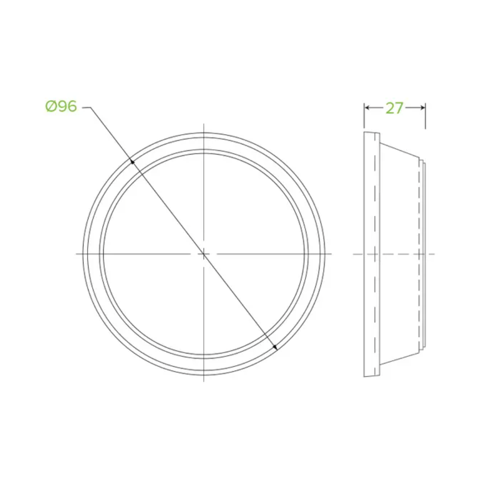 300–700ml Raised Flat No Hole Clear BioCup Lid Carton/1000