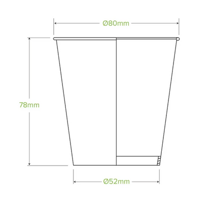 200ml / 6oz (80mm) Green Cold Paper BioCup Carton/1000
