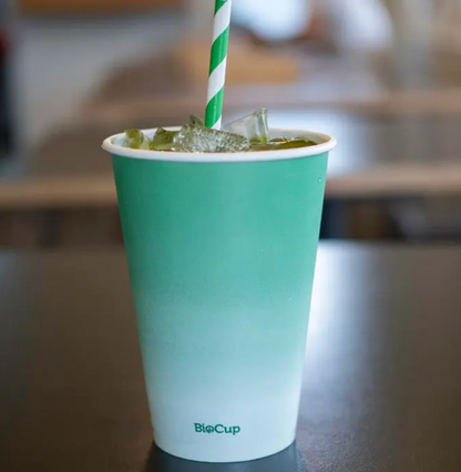 390ml / 12oz (90mm) Green Cold Paper BioCup Carton/1000