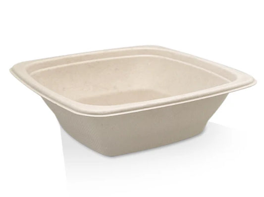 Unbleached Sugarcane Square Container 24oz Carton/300