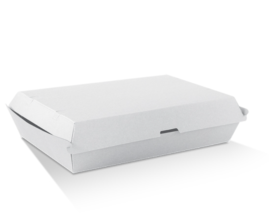 White Corrugated Clamshell Family Pack Carton/100