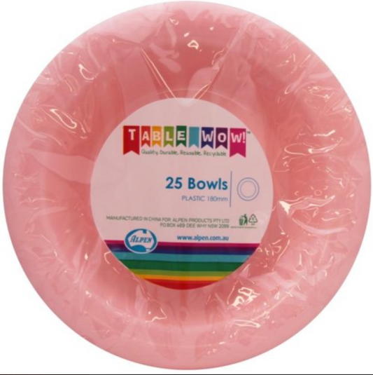 Light Pink Plastic Bowl Pack/20