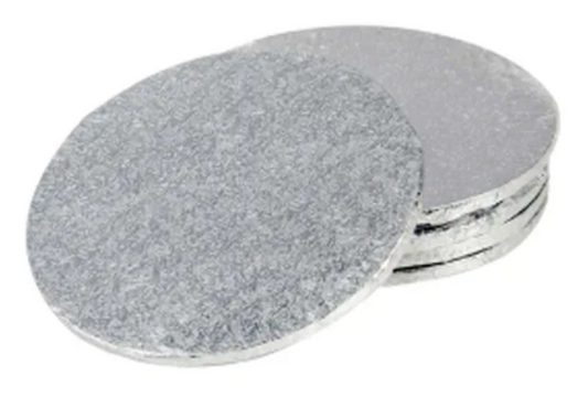 9" Round Masonite Silver Cakeboard