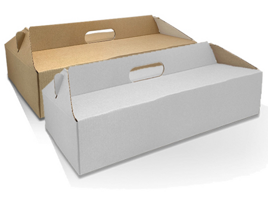 Portable Pack and Carry Catering Box Large White or Kraft (Carton of 100)