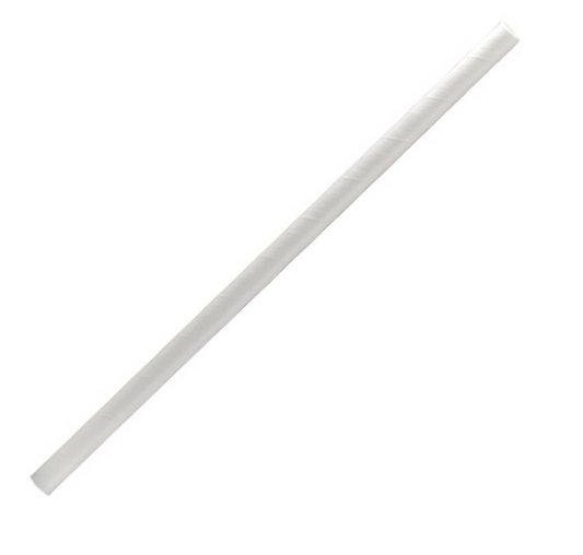 Regular Paper Straw White Plain (Carton of 2500)