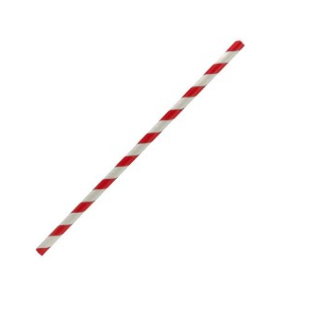 Cocktail Paper Straw Red Stripe (Carton of 2500)