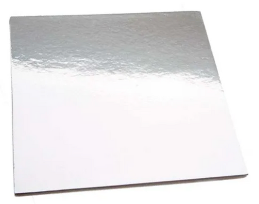 9" Square Silver Cakeboard
