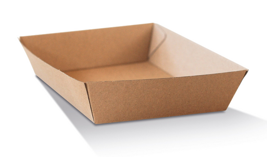 Square Tray Brown Corrugated Plain Kraft (Carton of 250)