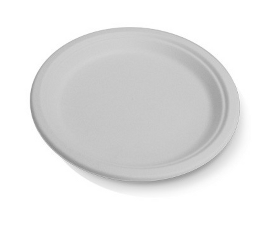White Sugarcane Round Plate 9" (Carton of 500)
